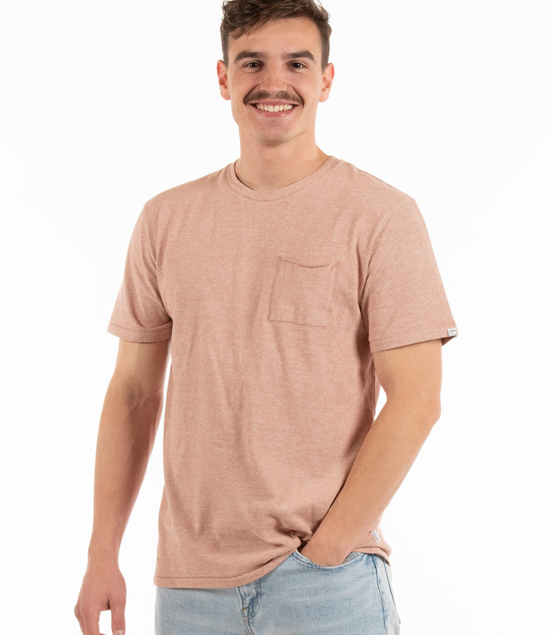 Whateverman Men Logo Stripe Tshirt brown 1