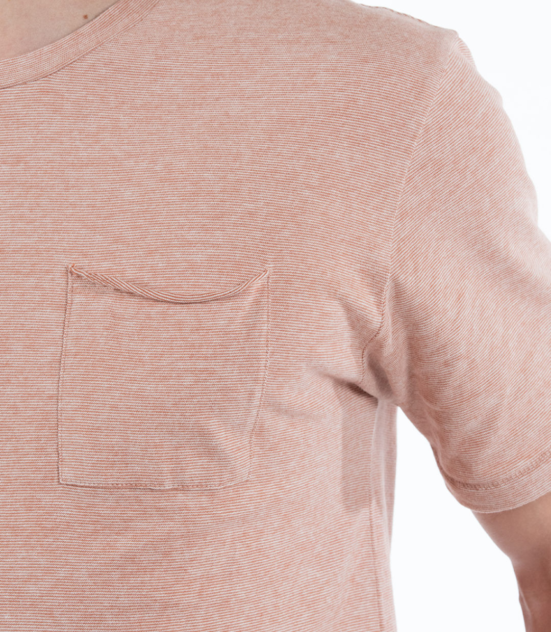 Whateverman Men Logo Stripe Tshirt brown Detail 2