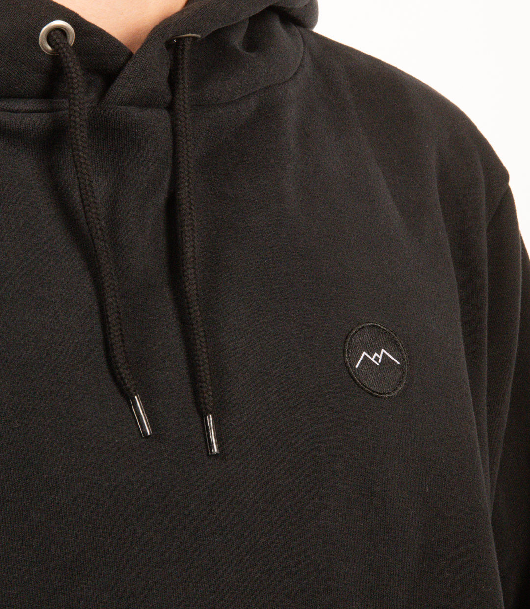 Whateverman Men Logo Patch Hoodie Black Detail 1