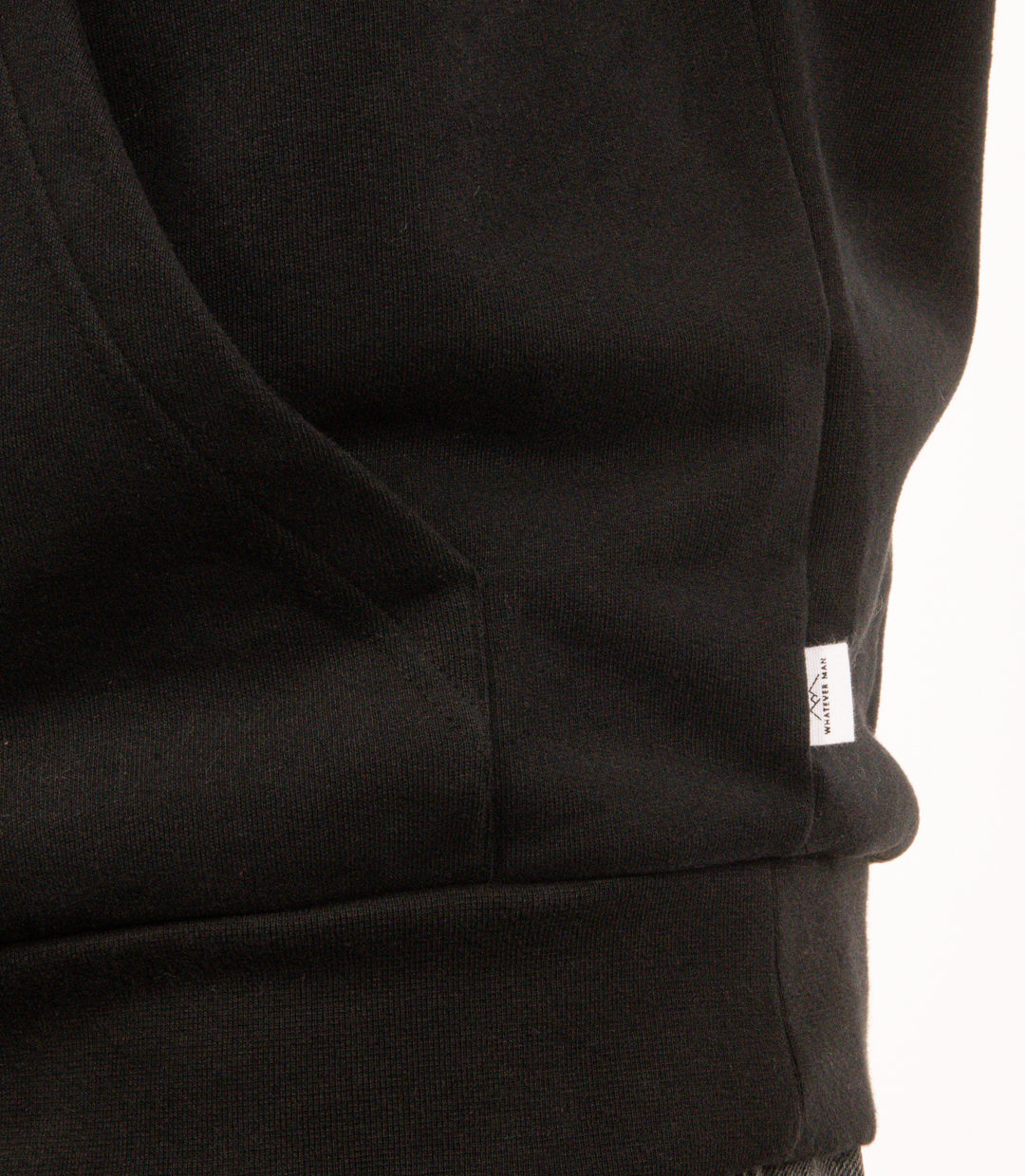 Whateverman Men Logo Patch Hoodie Black Detail 2