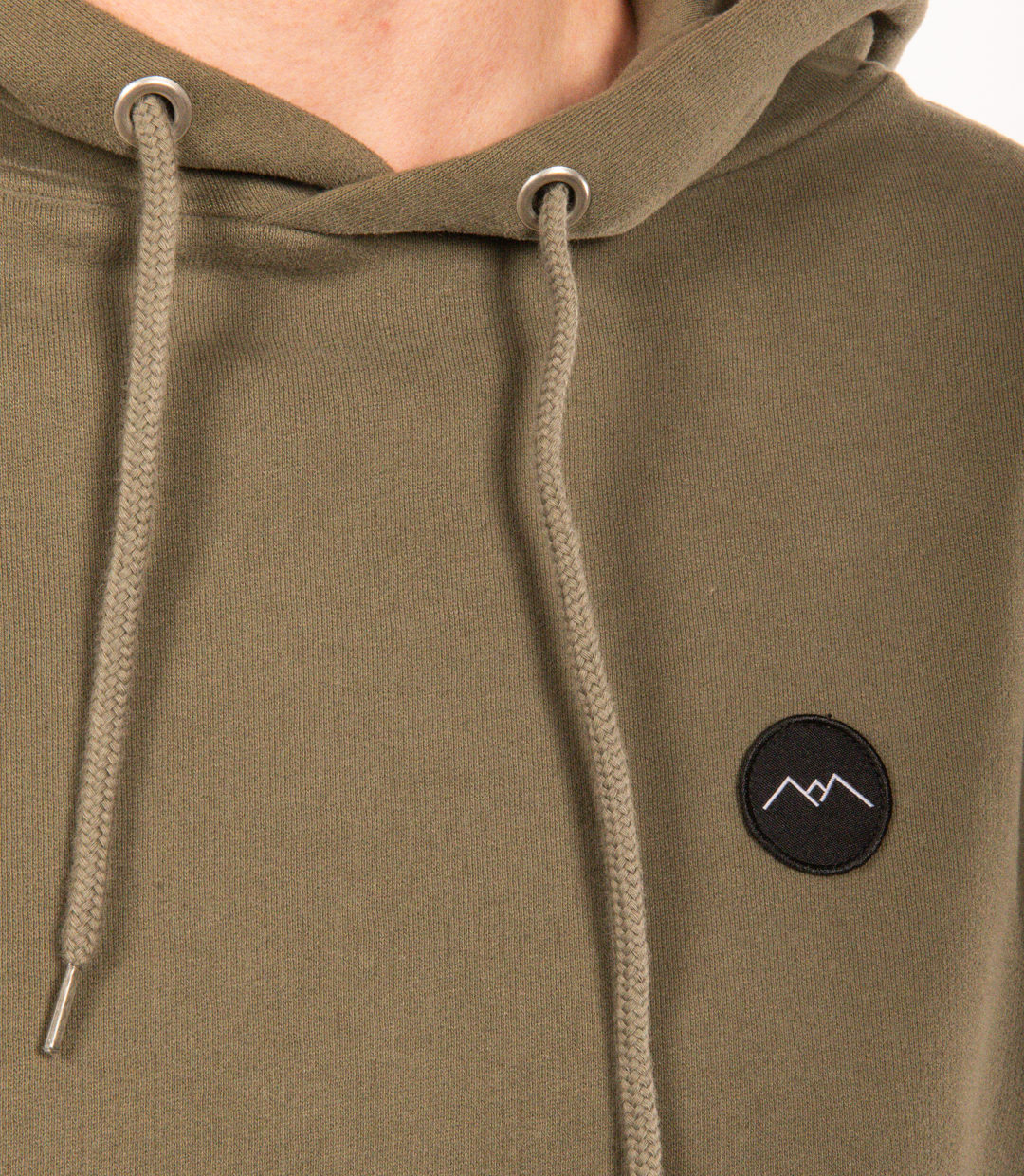 Whateverman Men Logo Patch Hoodie Green Detail 1